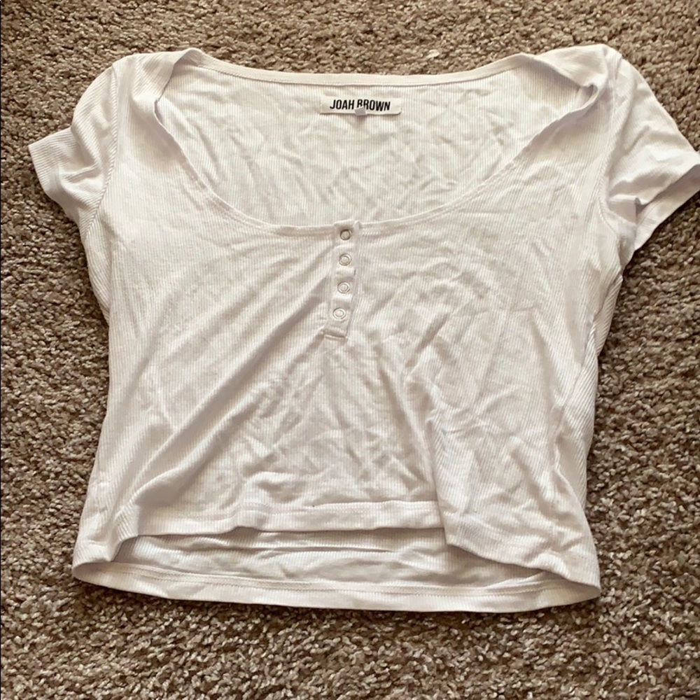 White joah brown crop top